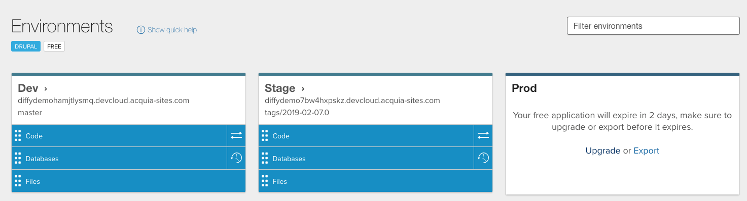 Acquia Dashboard