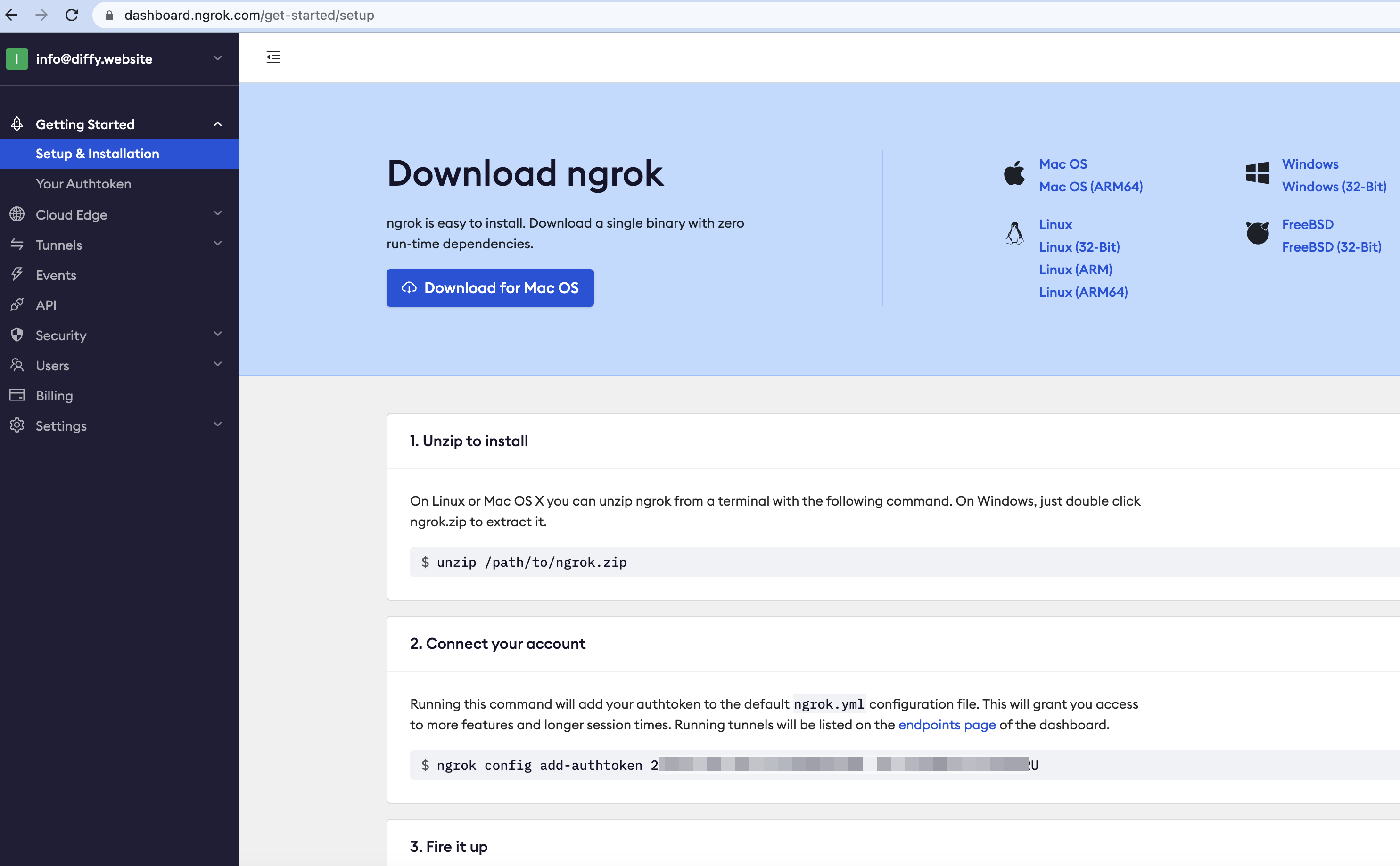 Configure ngrok