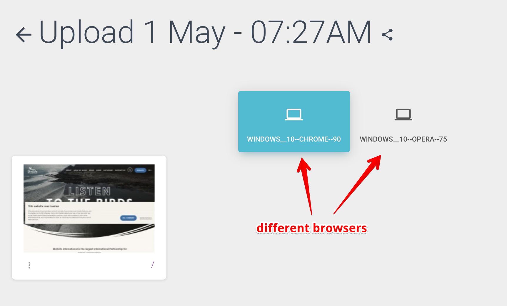 LambdaTest different browsers